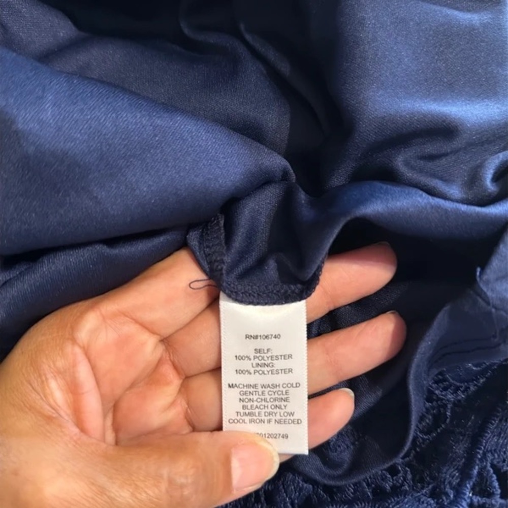Chadwicks Navy Blue Crochet Lace Shift Dress - Picture 5 of 5